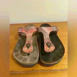 Papillon Birkenstock Brown Tone Geo Design Gisele Sandals Size 41